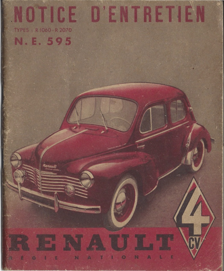 Notice Renault 4cv de 1950