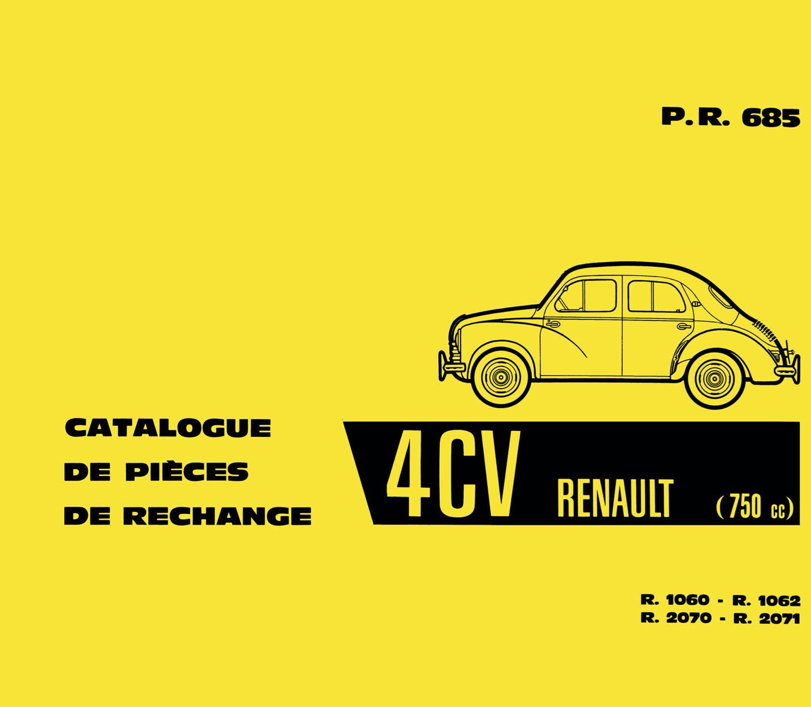 Catalogue pièce de rechange PR695 Renault 4cv
