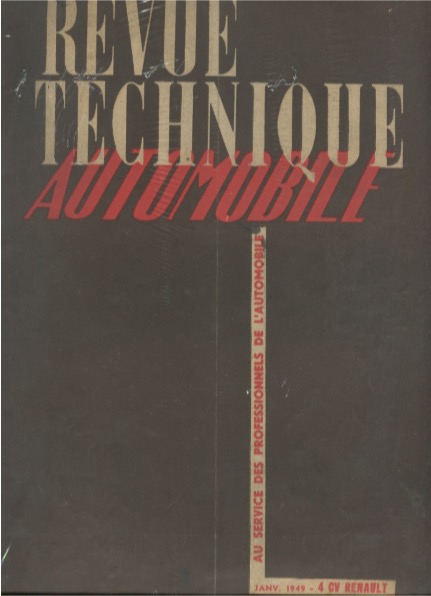 Revue Technique Automobile Renault 4cv 1949